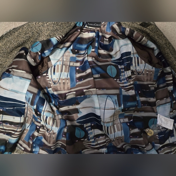 LUISA CERANO Wool Blazer With Velvet Lined Collar And Silk Lining. Size 10 - Picture 10 of 16